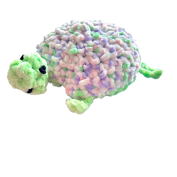 Hand Crafted Other - HAND CRAFTED Crocheted Amigurumi Colorful Soft Chenille Turtle Toy